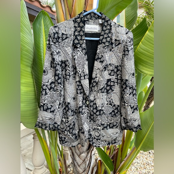 JH Collectibles Jackets & Blazers - JH Collectibles Petite Linen Long Blazer Vintage Funky Fun Angie Style Retro